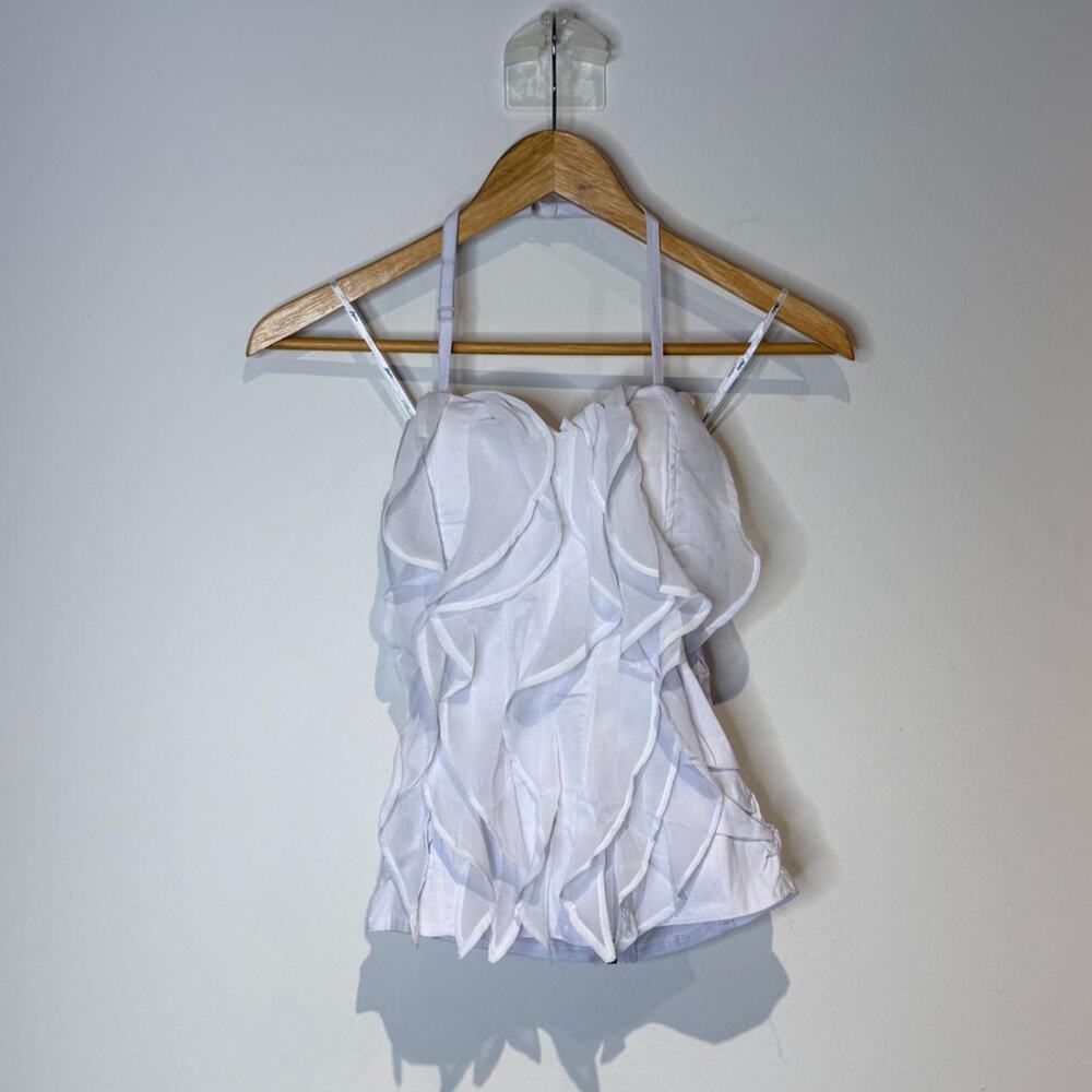 White Ruffled Top S - Picture 3 of 5